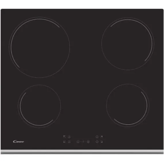 Candy  PIANO VETROCERAMICA DA 60 CM  TOUCH CONTROL 4 ZONA COTTURA 6 5 KW     CONTROLLO CENTRALE,SICUREZZA BAMBINI PIANO VETROCERAMICA CH64XB 33801795