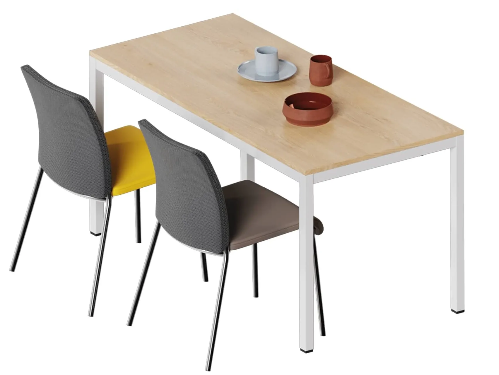 Rechtecktisch mit Rundrohrbeinen 40 x 2 mm