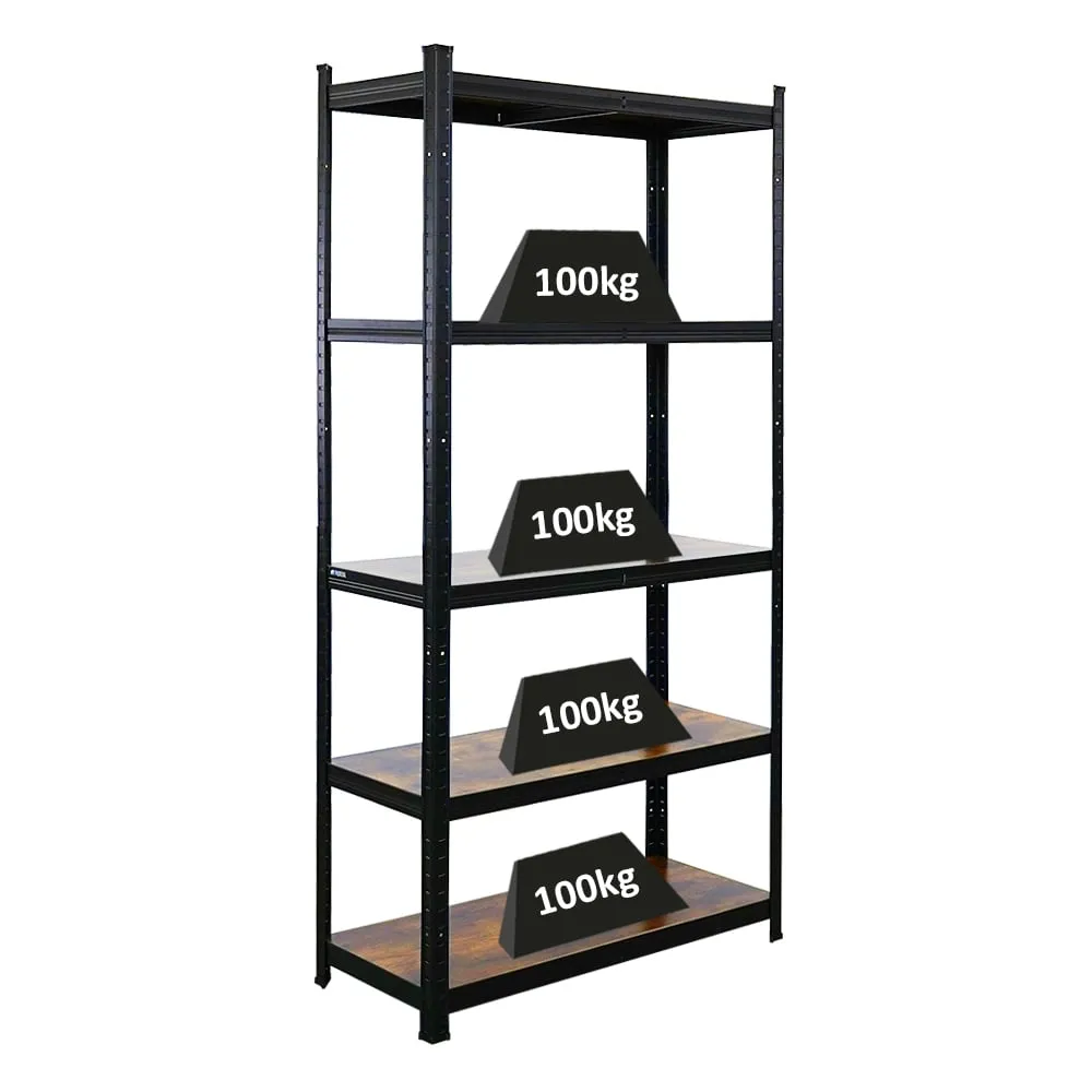 Vintage Series Schwerlastregal Ragnar | HxBxT 180x90x40cm | Fachlast 100kg | Vintagebraun-Schwarz