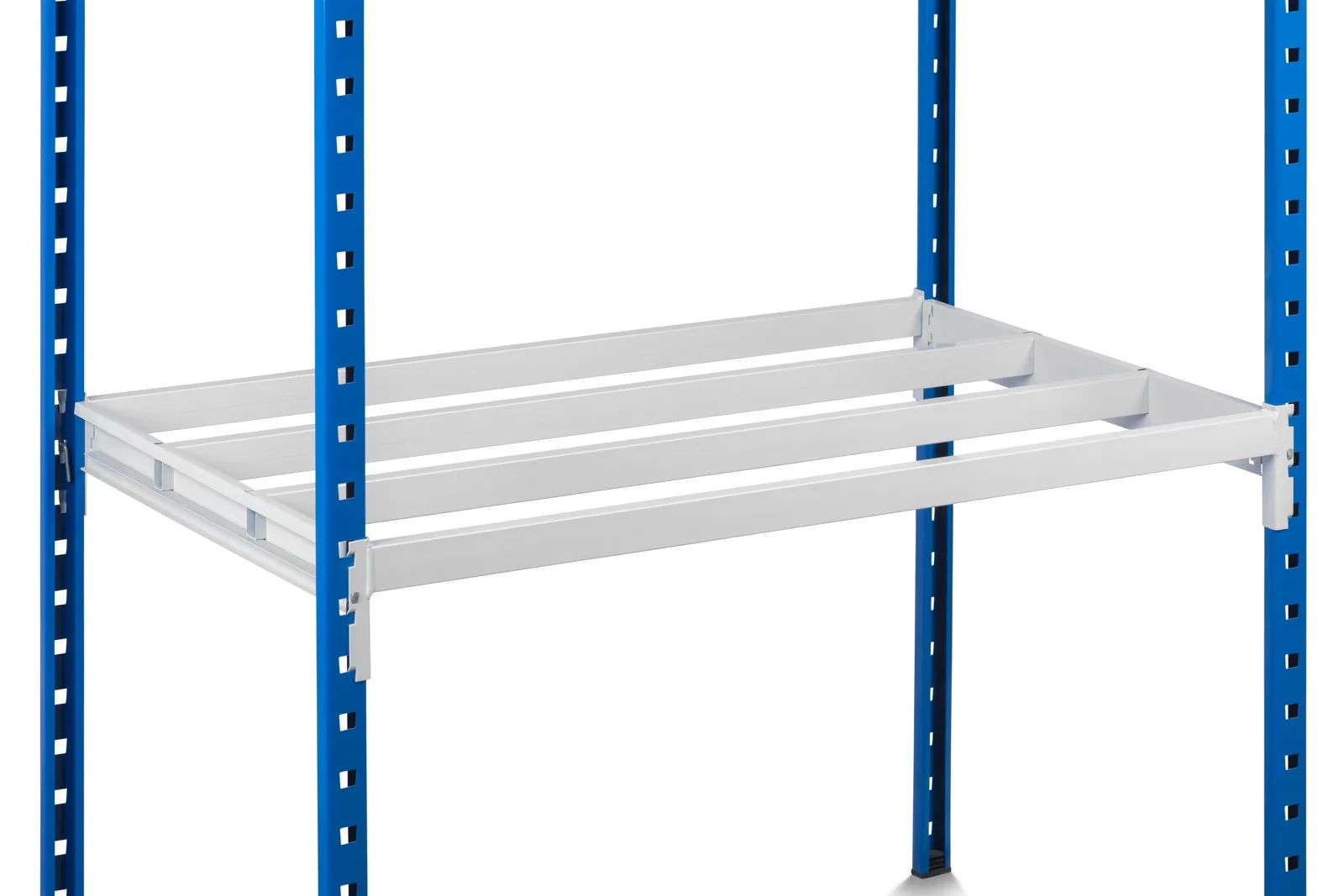 Fachbodenregal MAXIMUS | Grundregal | HxBxT 200x150x60cm | 5 Ebenen | offener Fachboden | Fachlast 110kg | Lichtblau/Lichtgrau