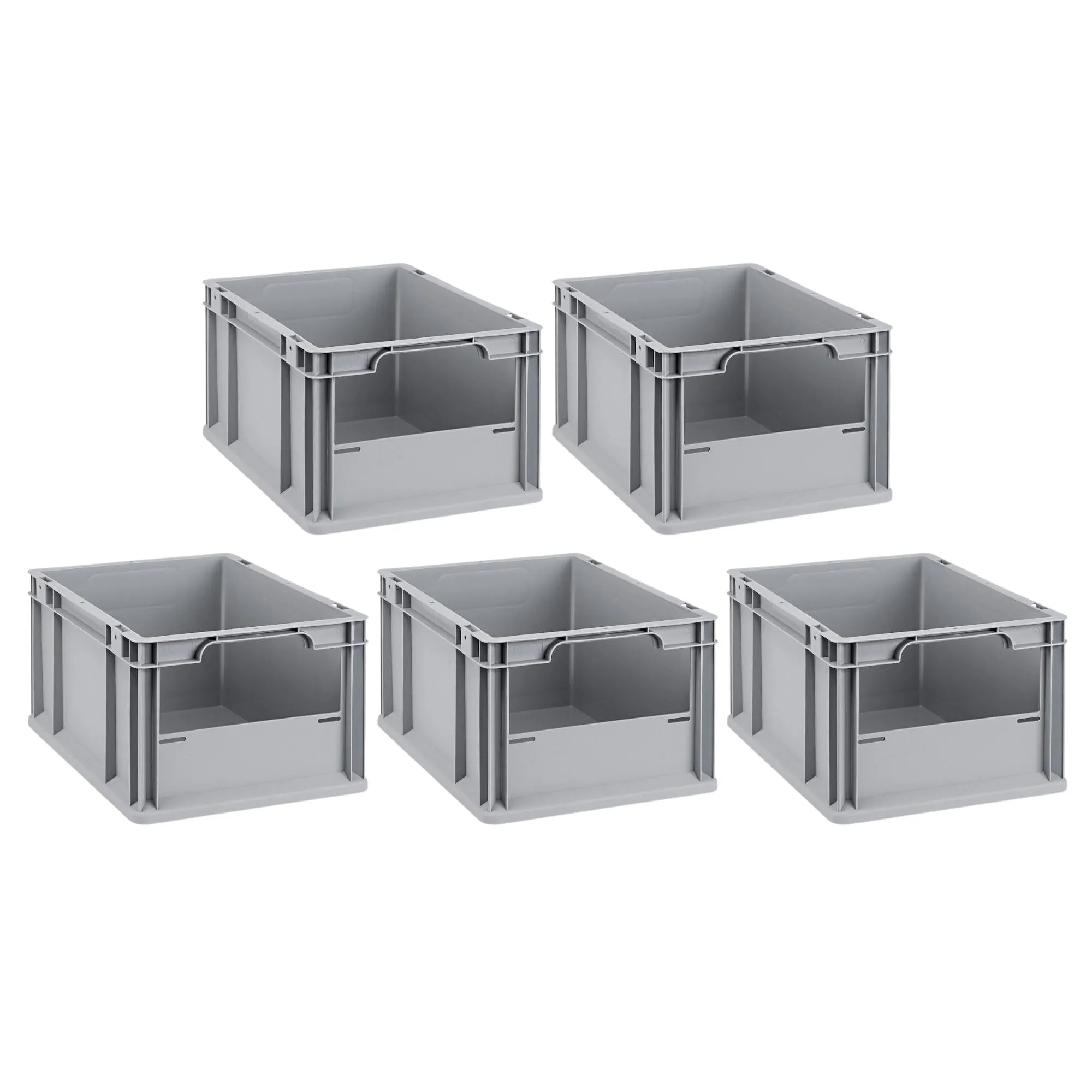 SparSet 5x Eurobox NextGen Insight | HxBxT 22x30x40cm | 20 Liter | Front offen | Eurobehälter, Transportbox, Transportbehälter, Stapelbehälter
