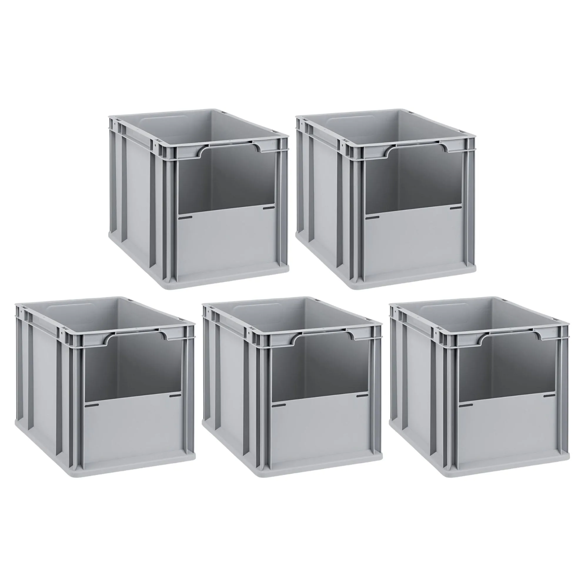 SparSet 5x Eurobox NextGen Insight | HxBxT 32x30x40cm | 30 Liter | Front offen | Eurobehälter, Transportbox, Transportbehälter, Stapelbehälter