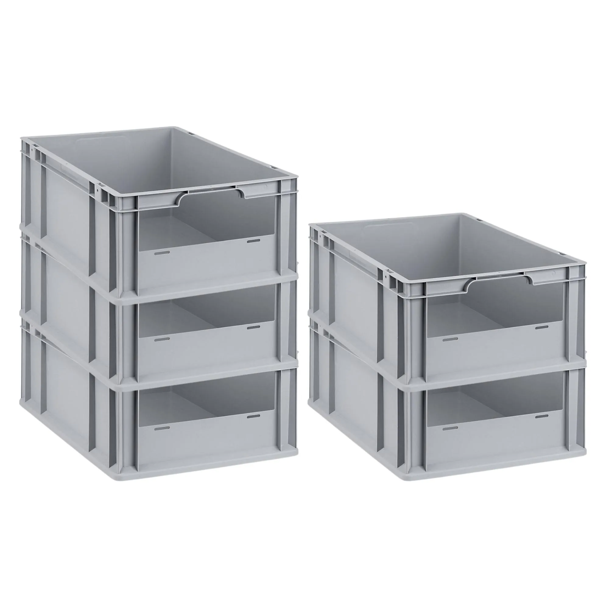 SparSet 5x Eurobox NextGen Insight | HxBxT 22x40x60cm | 44 Liter | Front offen | Eurobehälter, Transportbox, Transportbehälter, Stapelbehälter