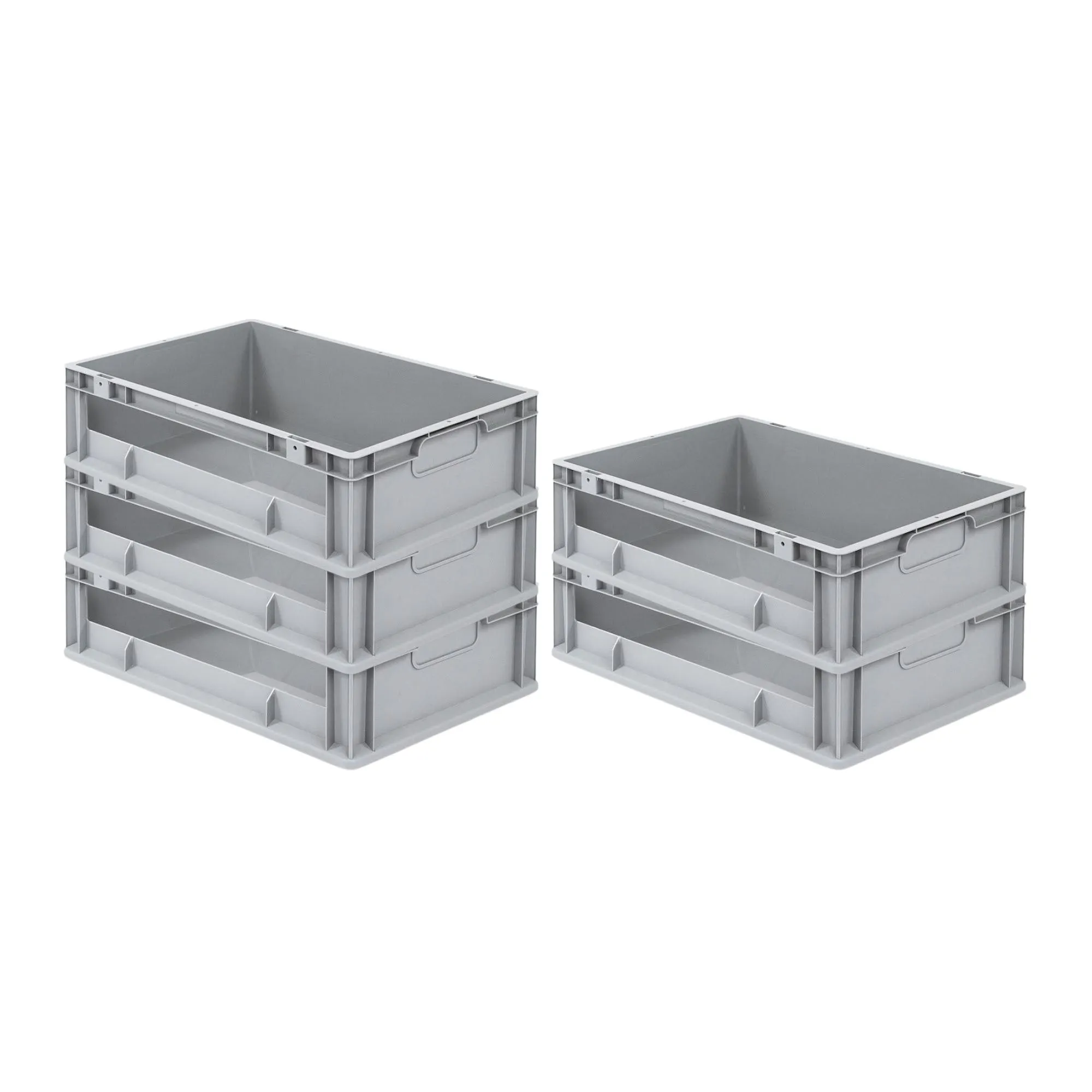 SuperSparSet 5x Eurobox NextGen Insight | HxBxT 17x40x60cm | 34 Liter | Seite offen | Eurobehälter, Transportbox, Transportbehälter, Stapelbehälter