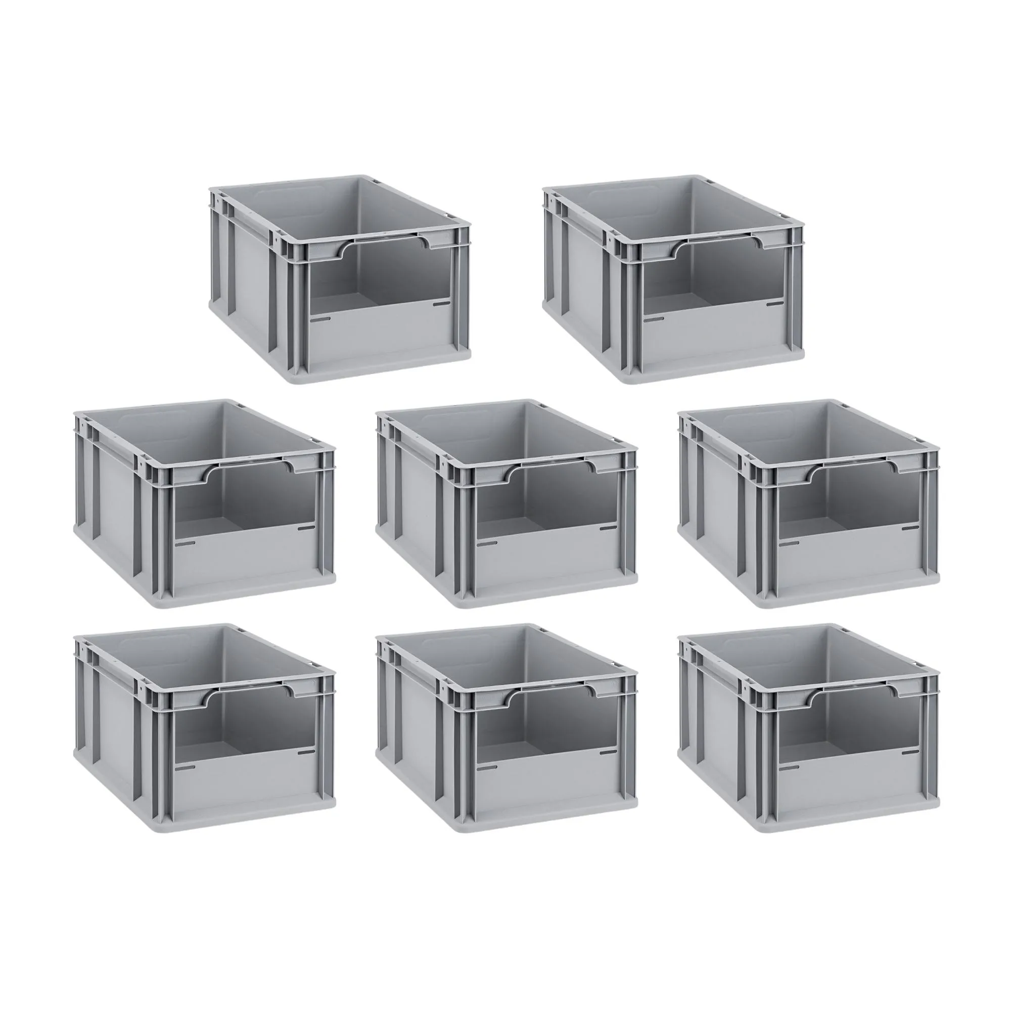 SuperSparSet 8x Eurobox NextGen Insight | HxBxT 22x30x40cm | 20 Liter | Front offen | Eurobehälter, Transportbox, Transportbehälter, Stapelbehälter