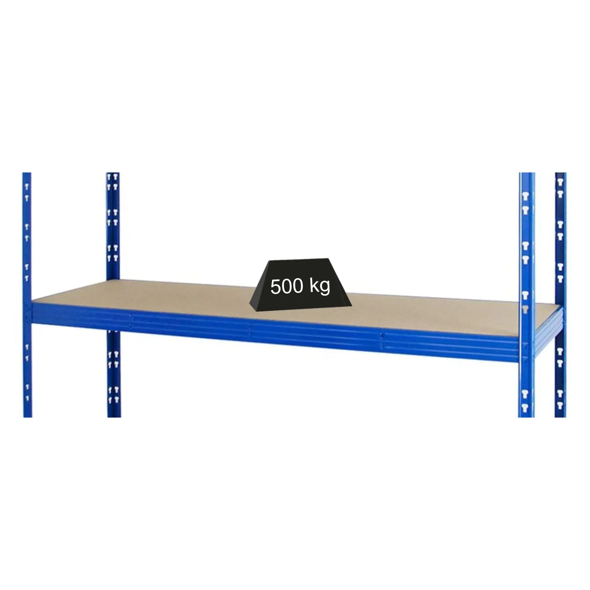 Zusatzebene für Profi Schwerlastregal Rhino | BxT 200x60cm | Traglast 500kg | Spanplatte 8 mm | Blau