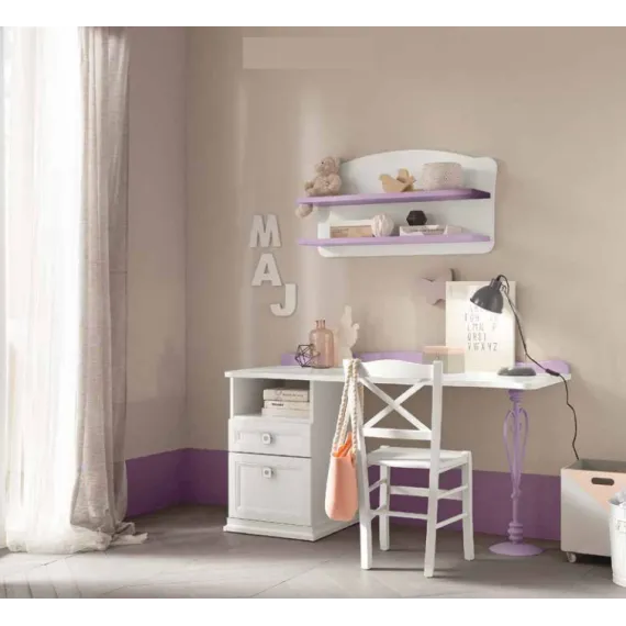 Schreibtisch mit geformter Platte und lackiertem Metallfuß Florence