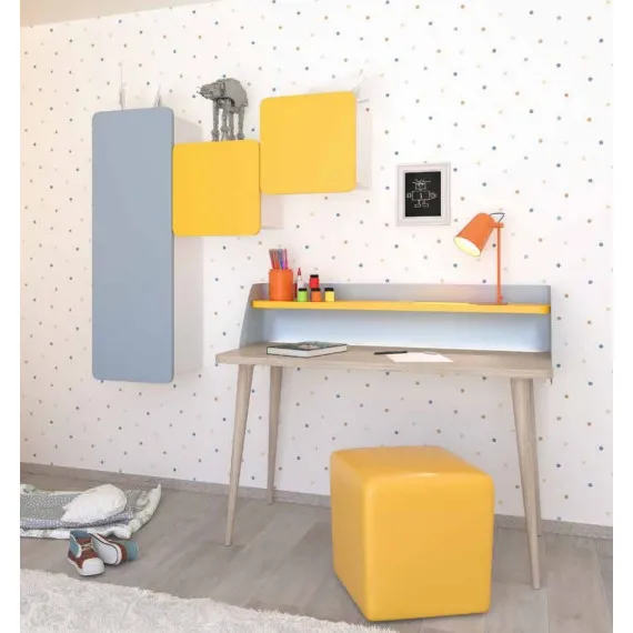 Schreibtisch Sweet mit gebogenem Metallrückenlehne S75