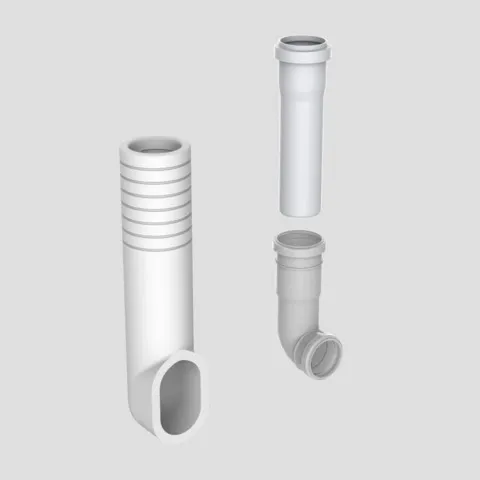 SANIT Verstellbares Spülrohr mit Verkleidung UP-Spülkasten 8cm