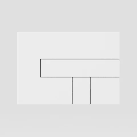 Betätigungsplatte „LOS“ in weiß alpin