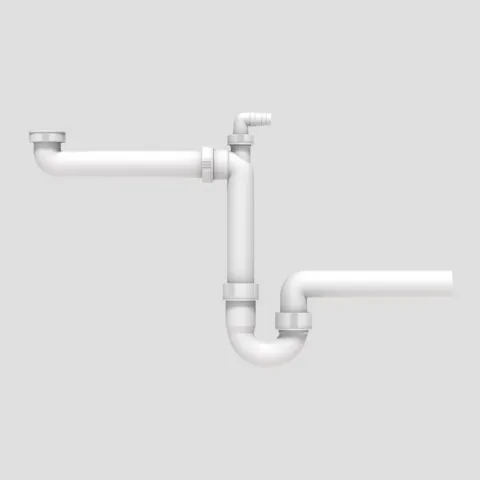 Sanit Raumsparsiphon mit 1 Geräteanschluss G 1 1/2″ × 40