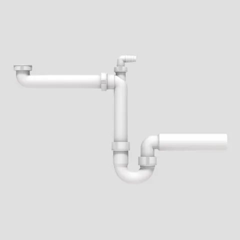 Sanit Raumsparsiphon mit 1 Geräteanschluss G 1 1/2″ × 50