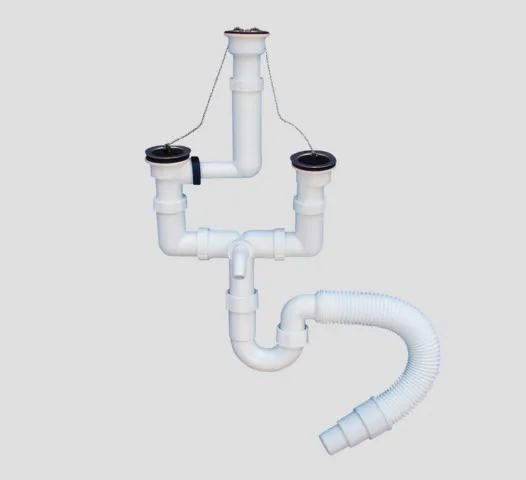 Ab- u. Überlaufgarnitur G1 1/2 × 40 × 210-250, Rohrgeruchverschluss