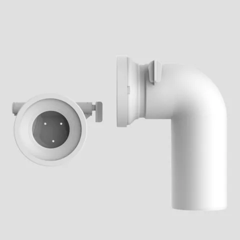 WC-Anschlussbogen 90 Grad, Rattensperre, weiß