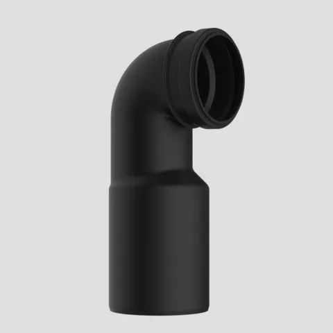 WC-Anschlussbogen 90 Grad DN90/DN100, 1-fach, schwarz
