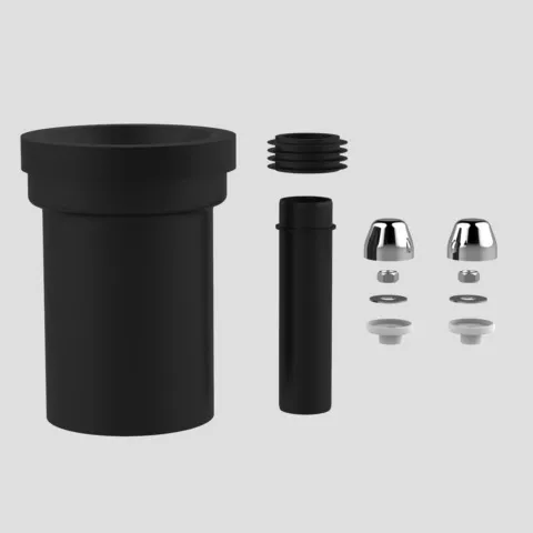 WC-Anschlussgarnitur 180 mm DN100, chrom