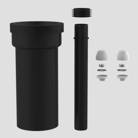 WC-Anschlussgarnitur DN 100, 300 mm, verlängert Abdeckung weiß