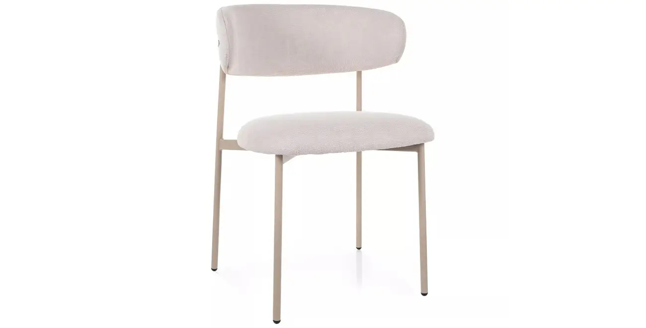 Polsterstuhl Stuhl Elyse Beige, Kaschmir