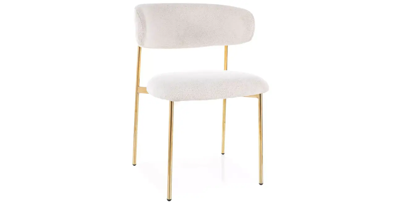 Polsterstuhl Stuhl Elyse Beige, Gold