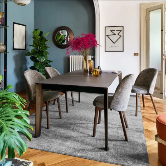 Rechteckiger ausziehbarer Tisch Band mit Holzfuß von Connubia