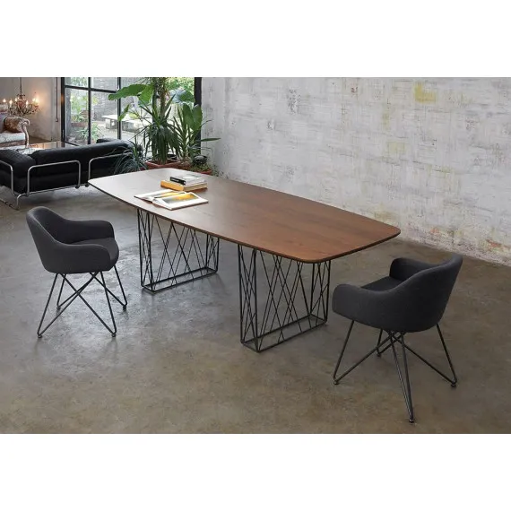 Rechteckiger fester Tisch Osaka mit geformter oder geschälter Tischplatte von Friulsedie.