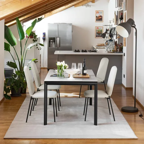 Ausziehbarer rechteckiger Tisch Dorian mit Metallstruktur Connubia