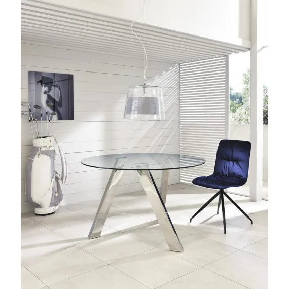 Rundtisch Stones Rondò aus gehärtetem Glas