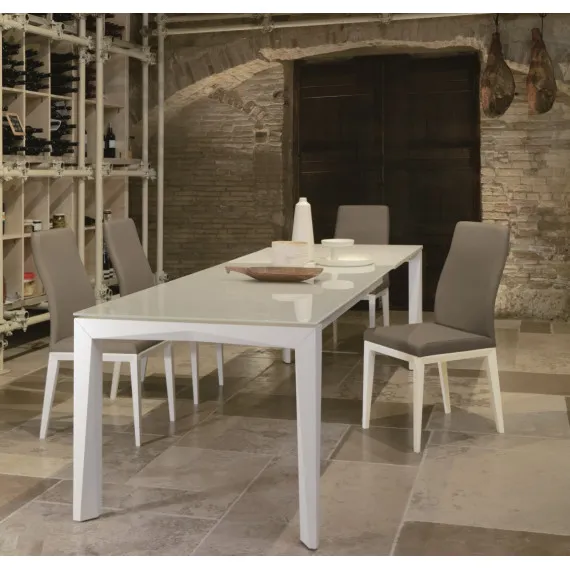 Rechteckiger ausziehbarer Tisch mit Glasplatte Friulsedie Matrix