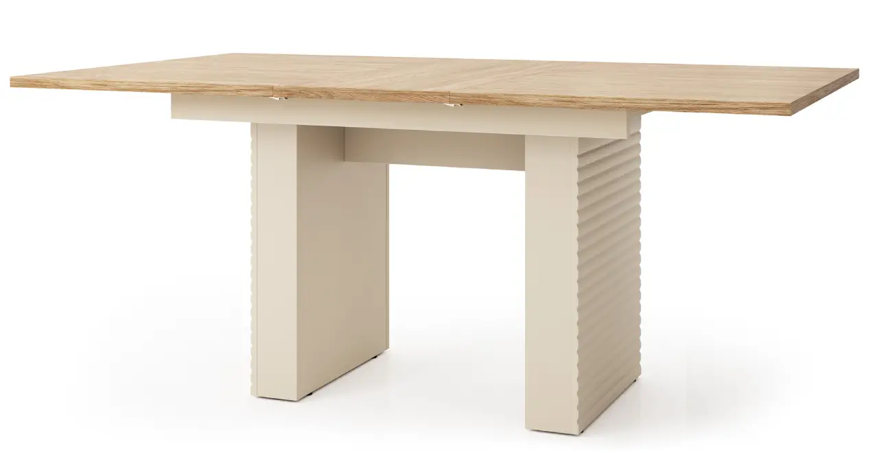 ausziehbarer Tisch 140-180 cm geriffelt Tila TI6 Kaschmir