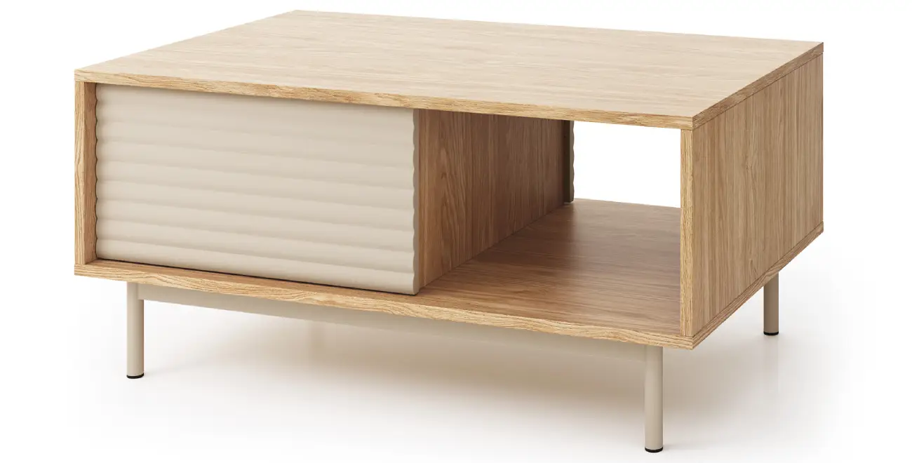 Couchtisch geriffelt Tila TI5 Kaschmir