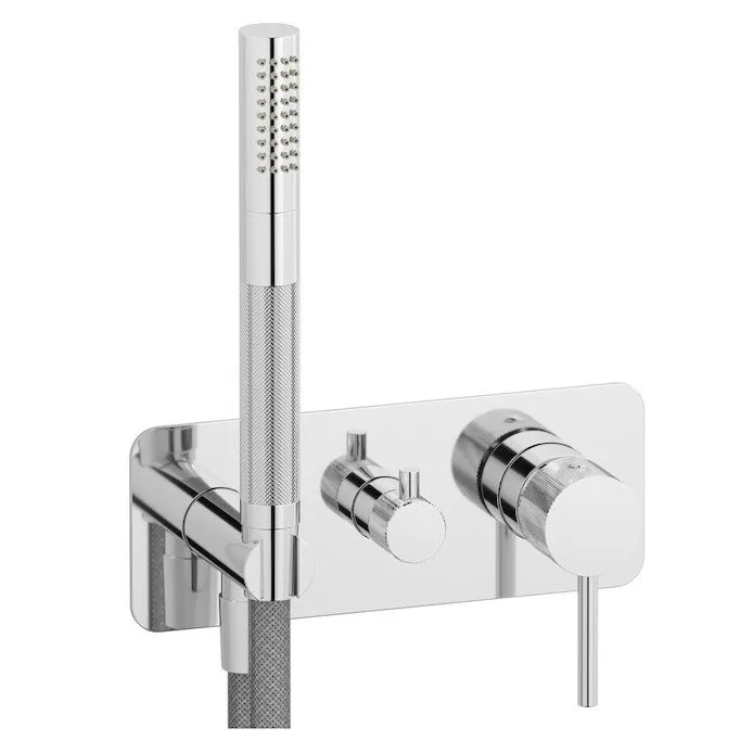 IB RUBINETTERIE INDUSTRIA CHROM-EINBAU-BRAUSEBATTERIE INTEGRIERTER HANDBRAUSE