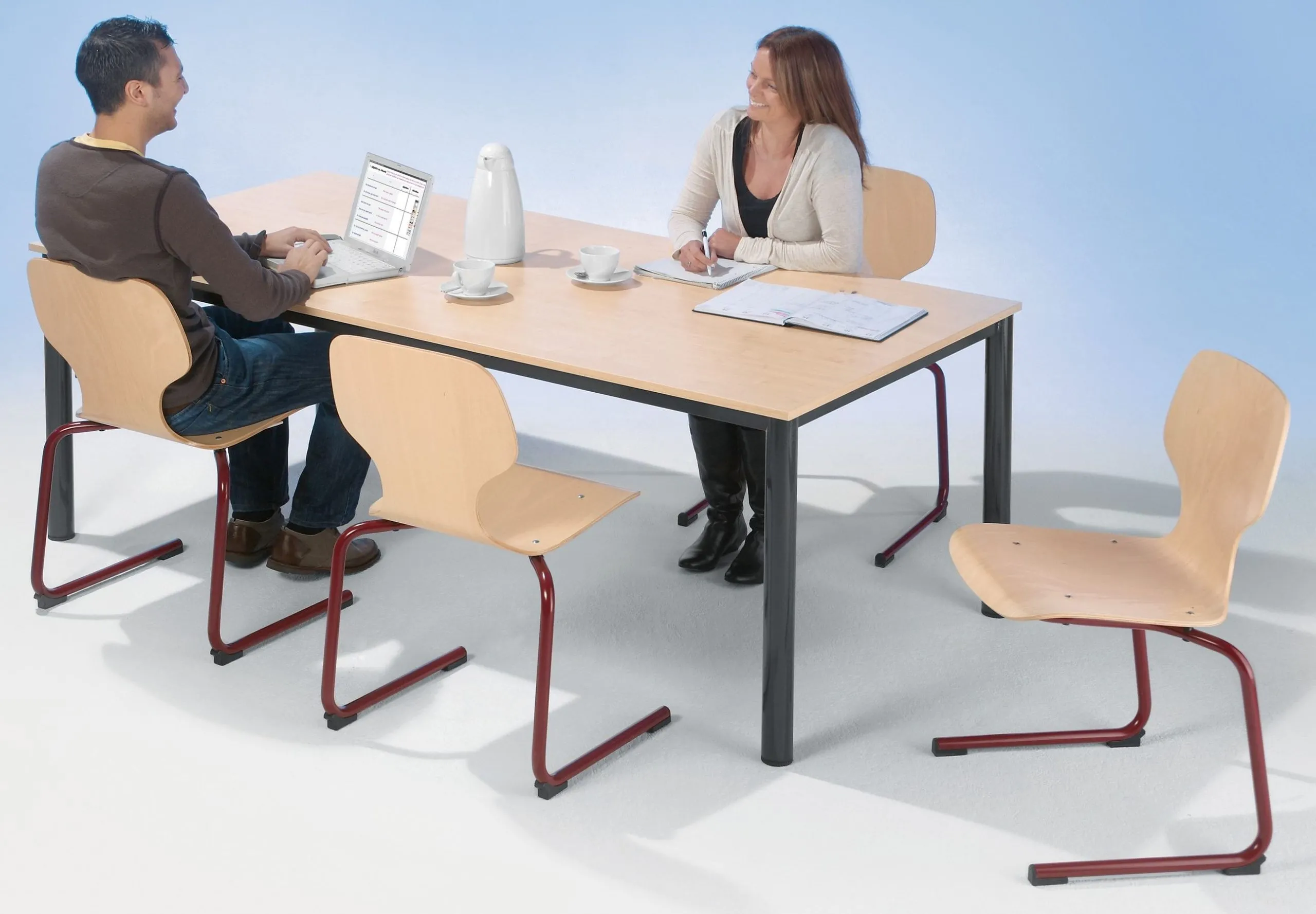 Quadrattisch "Flexibel", Gestell 60 mm Rundrohr