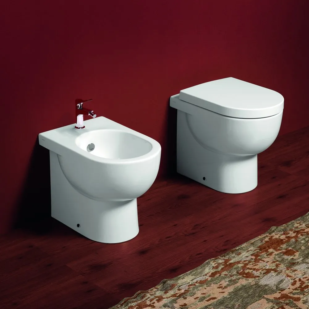 SET SANITÄRANLAGEN SIMAS E-LINE WC RIMLESS MIT WC SITZ SOFT CLOSE UND BIDET
