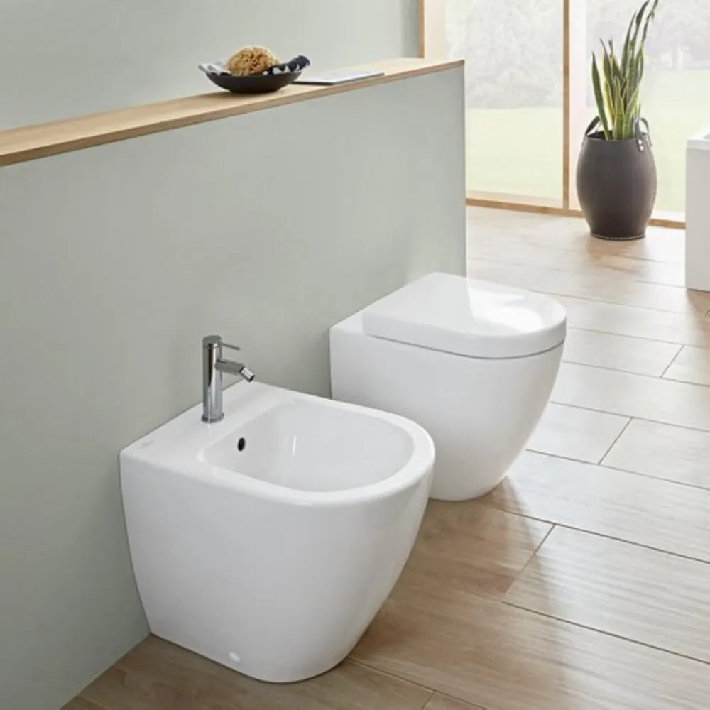 VILLEROY&BOCH SUBWAY 2.0 ALPIN WEISSES RANDLOSES WC SET MIT ABDECKUNG UND BIDET