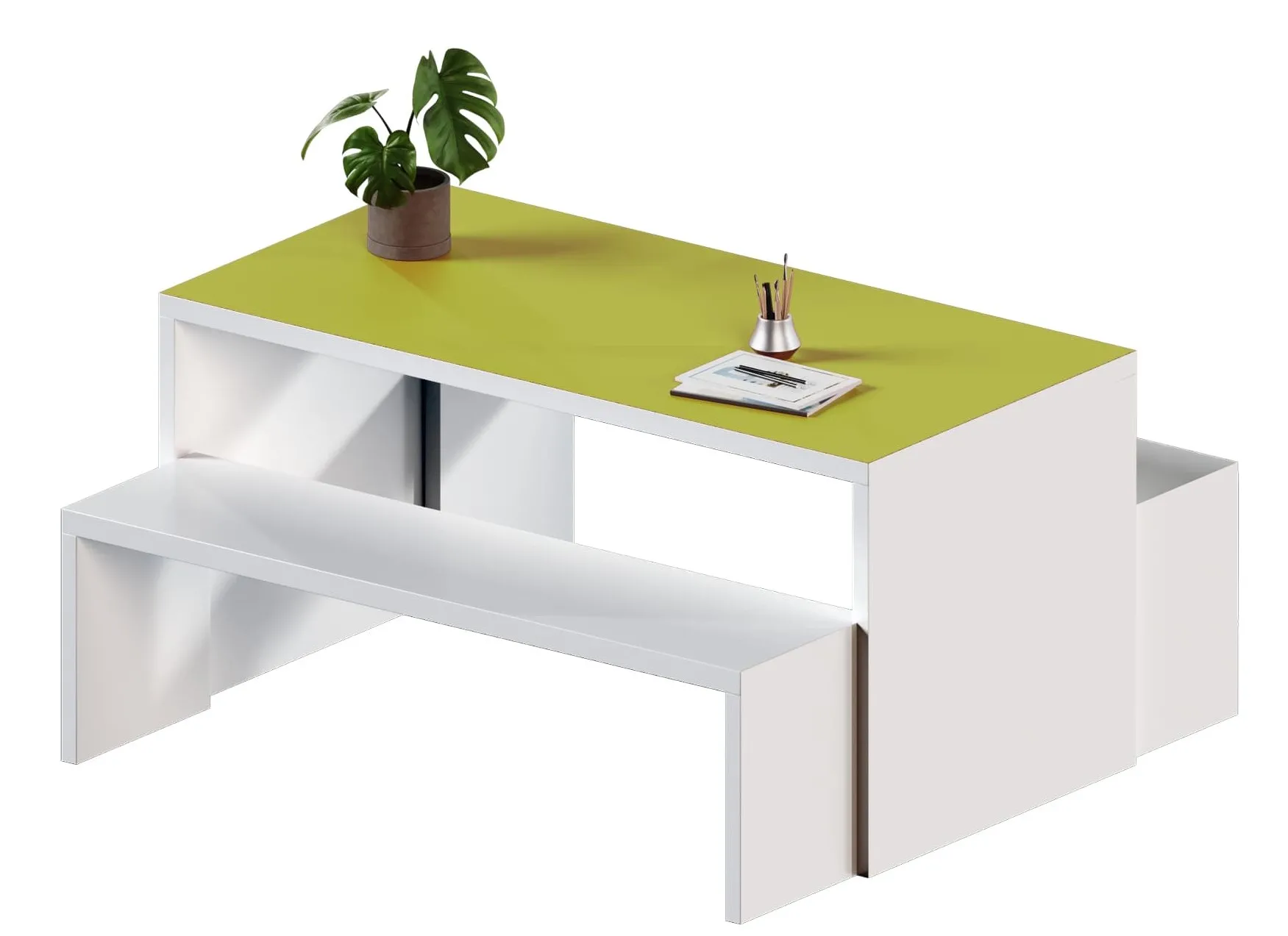 Picknick-Set aus einem Tisch mit zwei Bänken in Wangenform