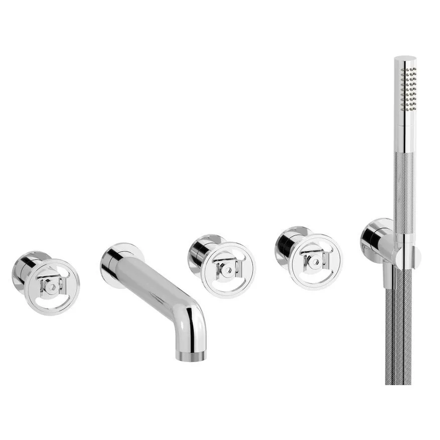 IB RUBINETTERIE BOLD ROUND FÜNF-LOCH-WANDWANNENRAND MIT UMSTELLER CHROM