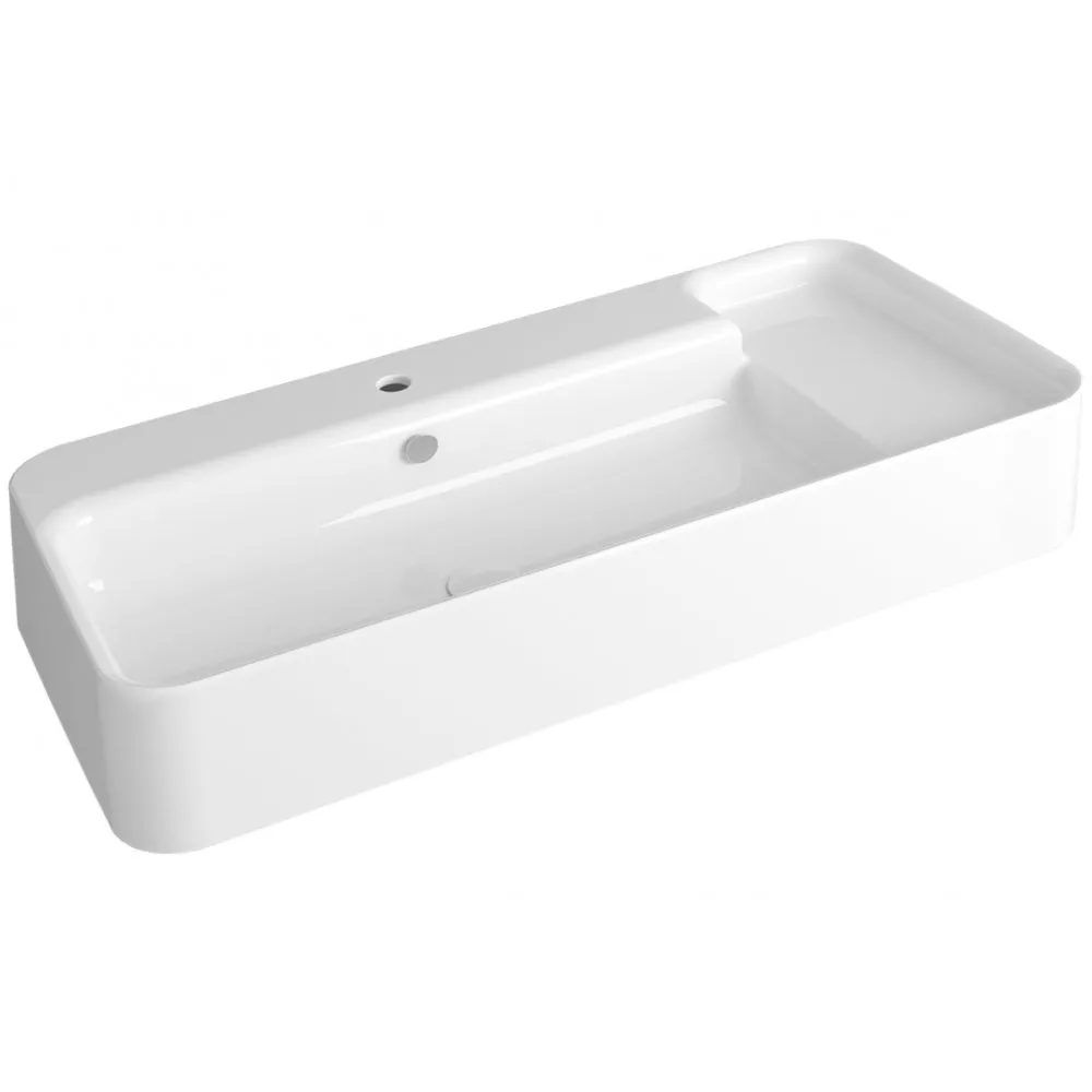 SIMAS HOP WASCHBECKEN EINLOCH AUFSATZ ODER WANDHÄNGEND WEISS 100X50CM