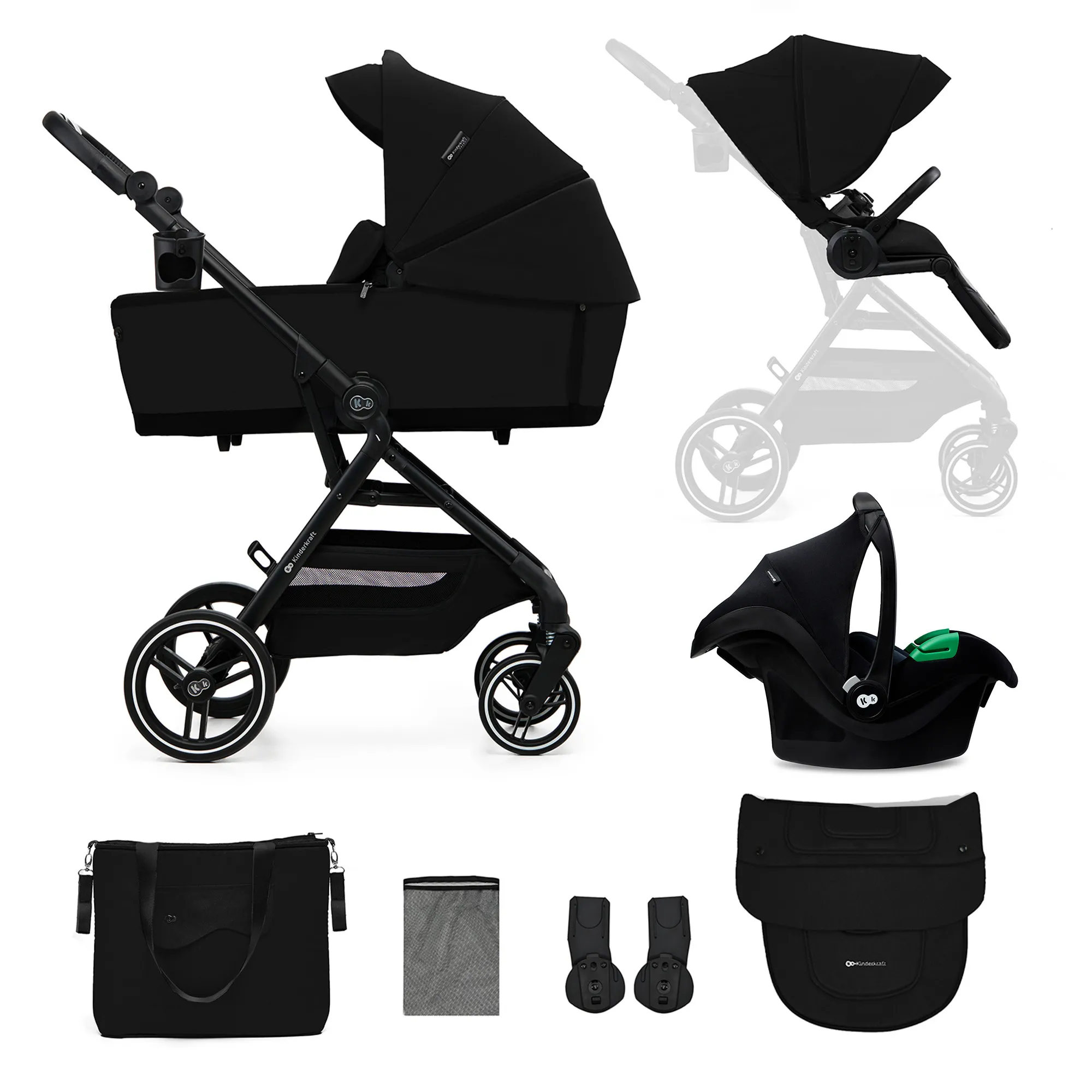 Kinderwagen 3in1 YOXI schwarz 701367