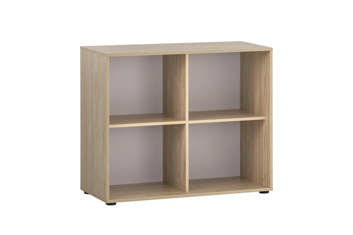 Möbelpartner Aktenregal Swan | Large | HxBxT 84x100x41cm | 4 Fächern | Eiche/Weiß