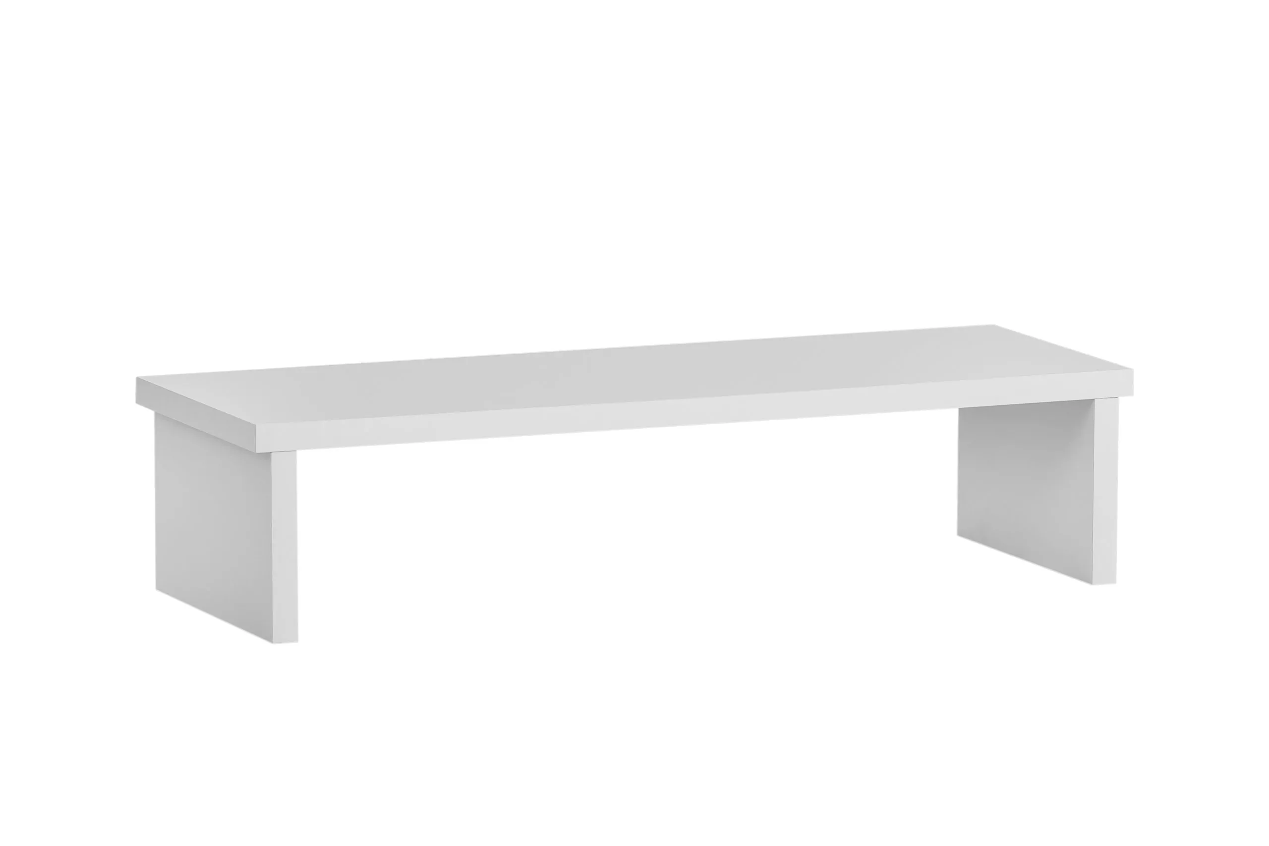 Möbelpartner Monitorständer für Schreibtisch Fox | Small | HxBxT 13x55x20cm | für 1 Bildschirm | Weiß