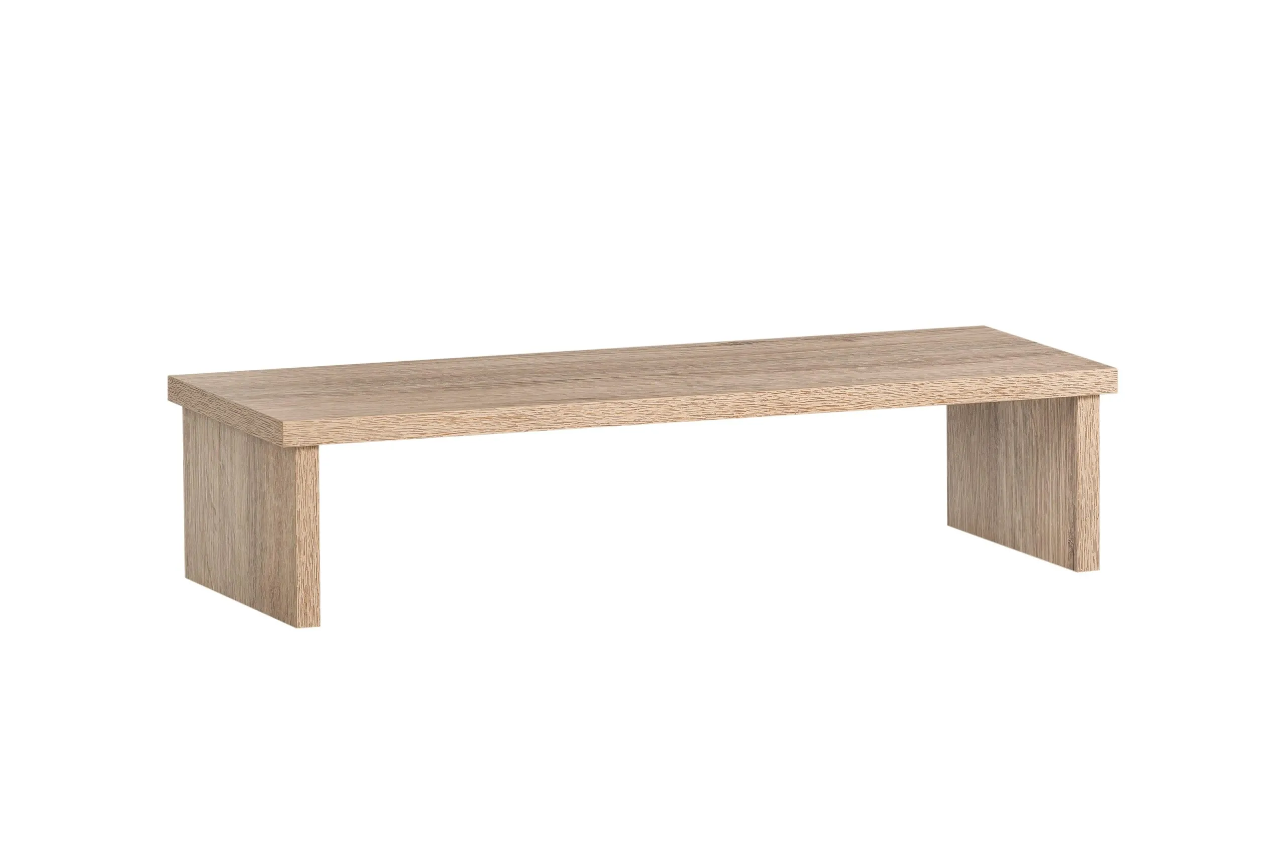 Möbelpartner Monitorständer für Schreibtisch Fox | Small | HxBxT 13x55x20cm | für 1 Bildschirm | Eiche