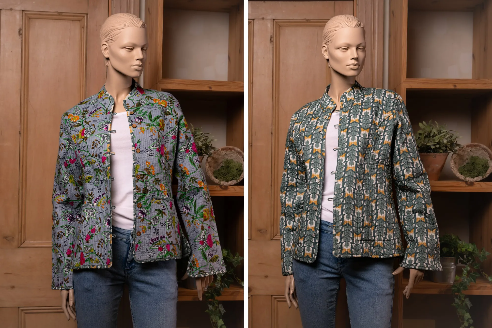 Wendejacke 'Riya', grau, multicolor, in den Größen M, L und XL