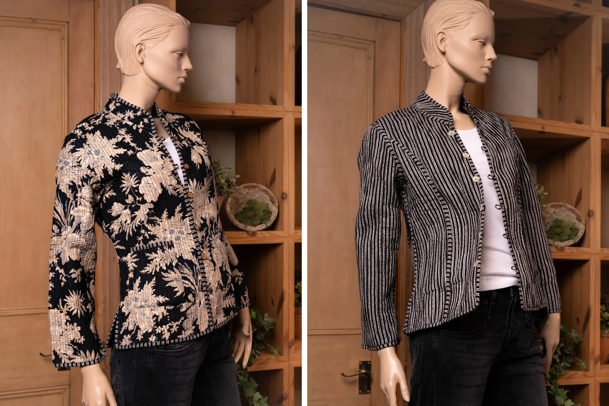 Wendejacke 'Neil', schwarz/beige, in den Größen M und L