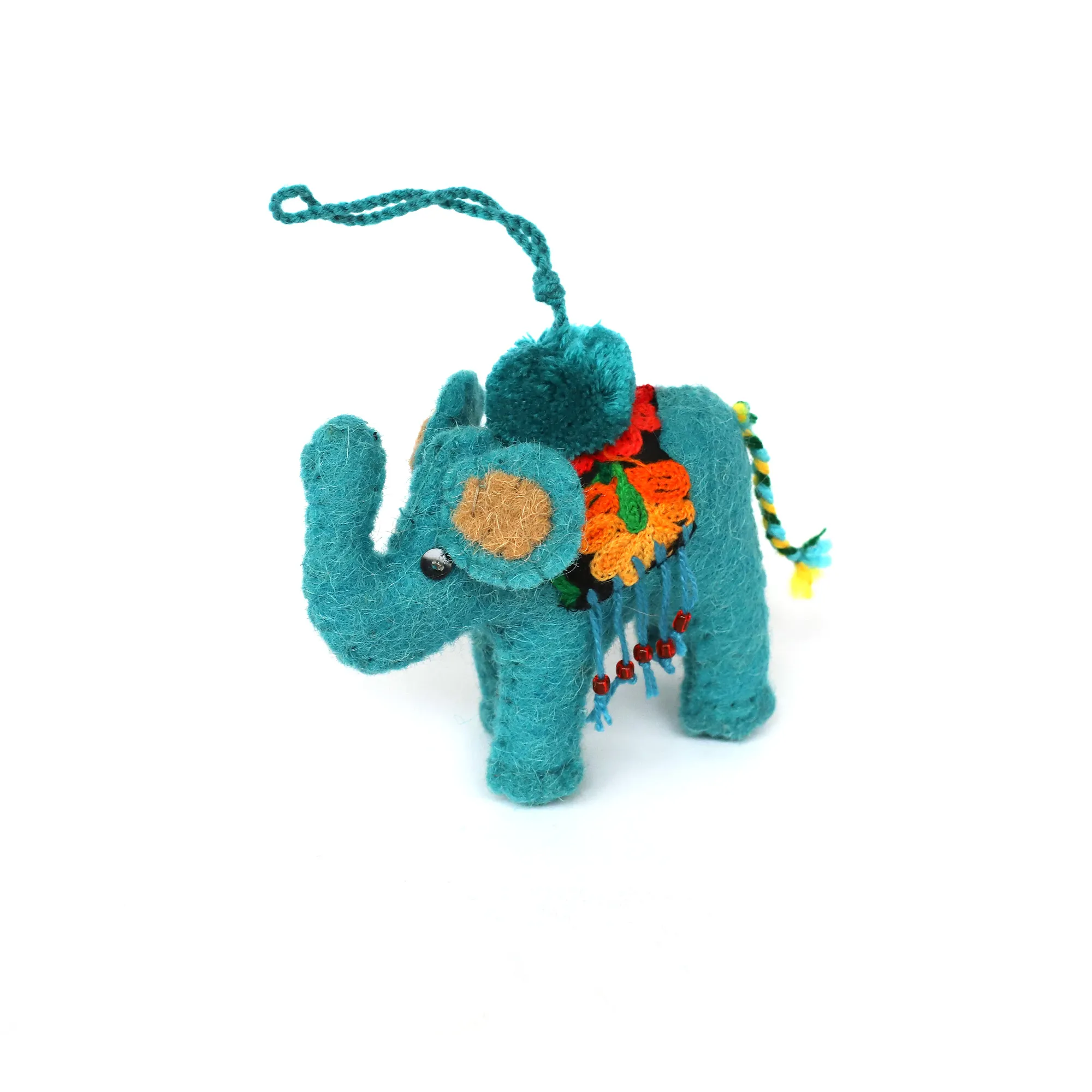 Filz-Anhänger 'Elefant' blau, H 8 cm