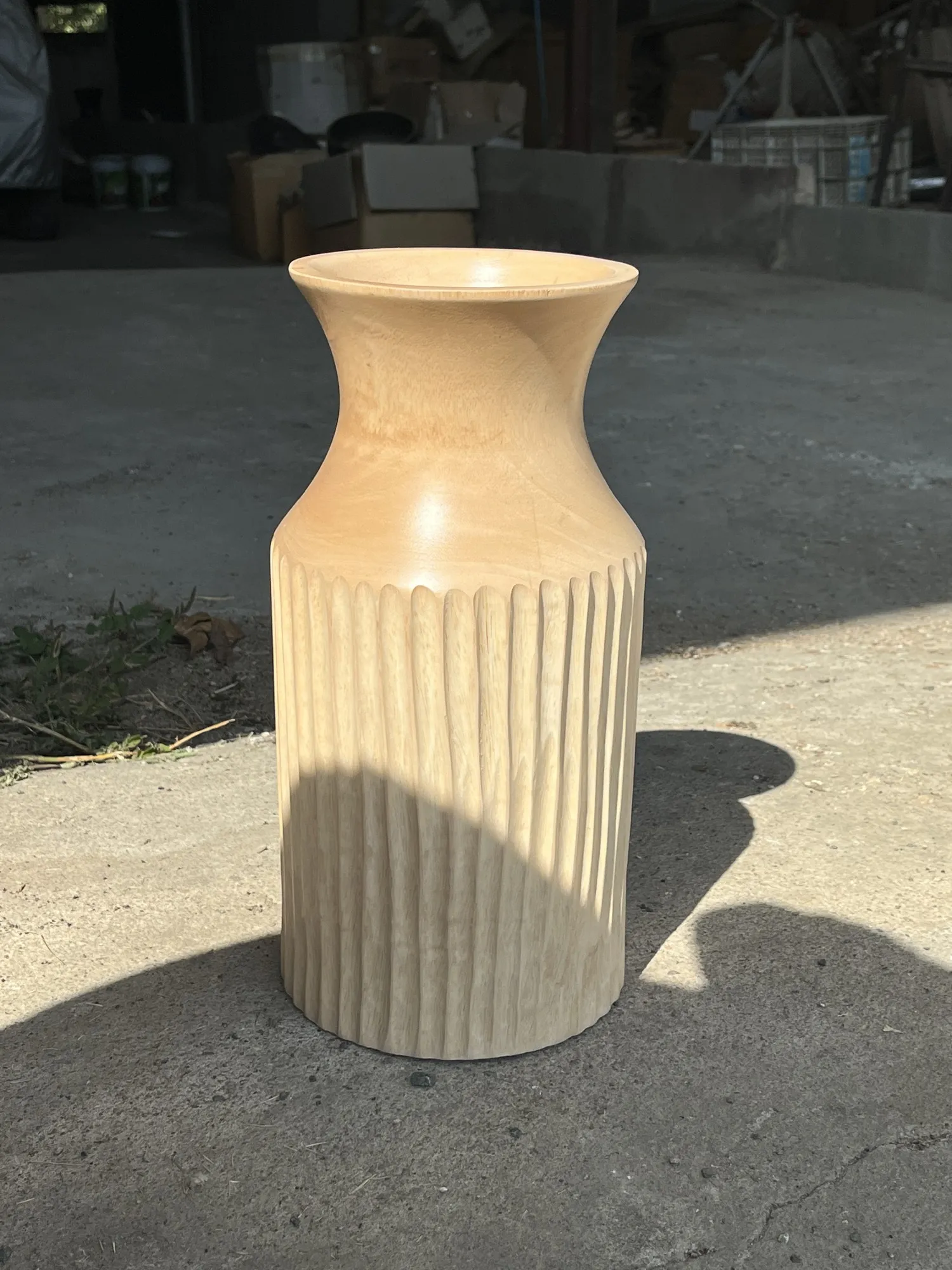 Holzvase aus Mangoholz, natur, Ø 17 cm, H 35 cm