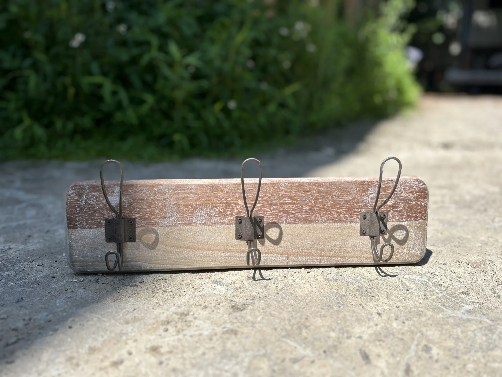 3er Wandhaken, natur, B 48 cm, H 15 cm, L 7 cm