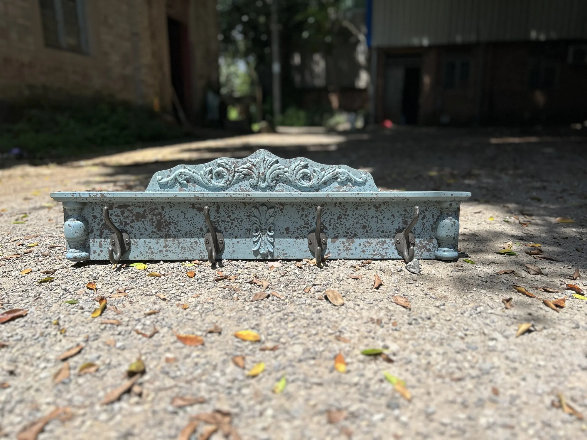 4er Wandhaken, blau, B 83 cm, H 22,5 cm, T 10 cm