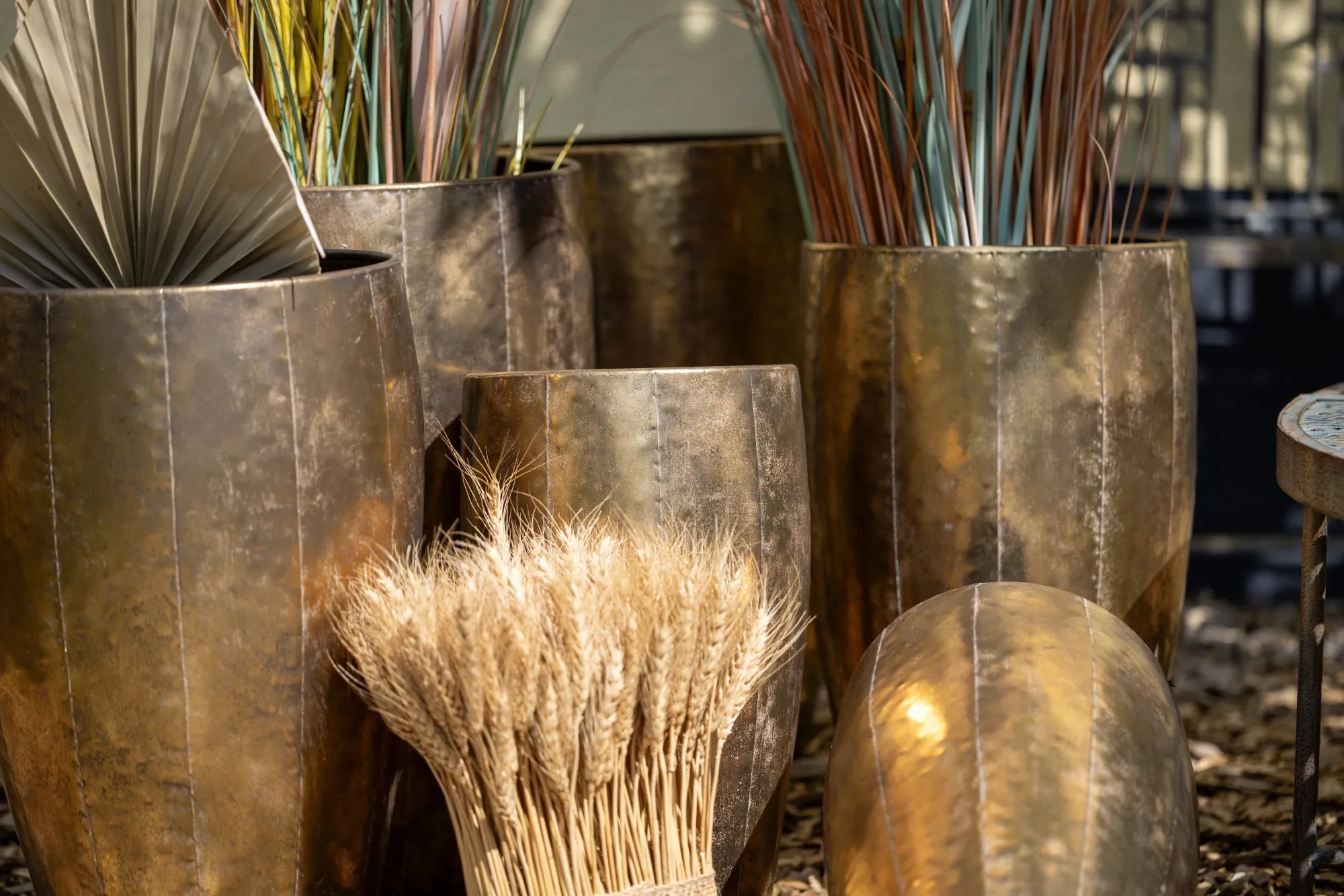 3er-Set Pflanzkübel 'Isadora', antik gold