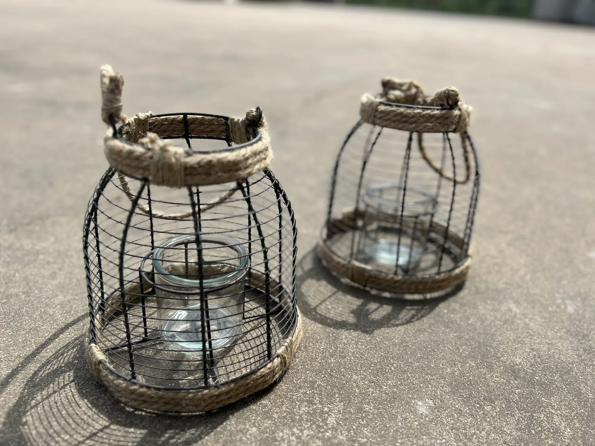 Windlicht 'Wire', mit Griff, Ø 22 cm, H 24 cm