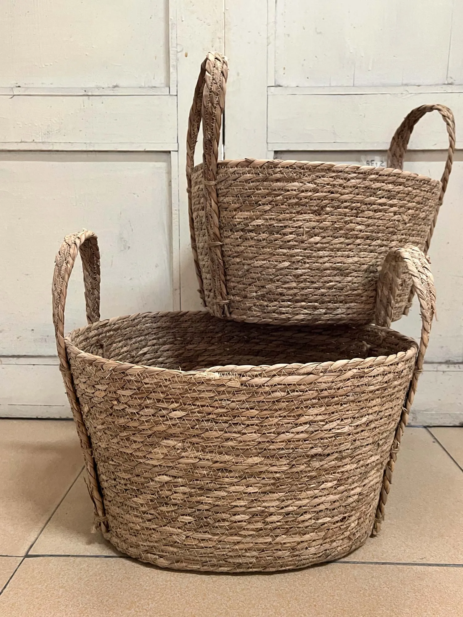2er-Set Korb 'Bonieure', aus Sauergras, mit Griffen